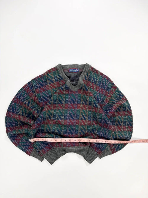 Carmel Collection Vintage Knit Jumper Multicolour Pattern