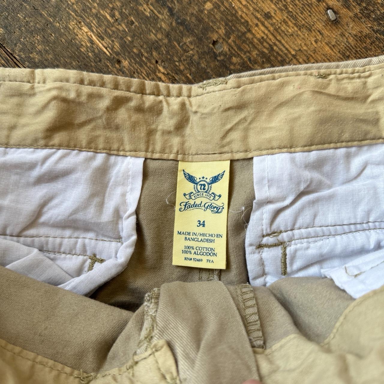 Faded Glory Khaki Cargo Shorts W34