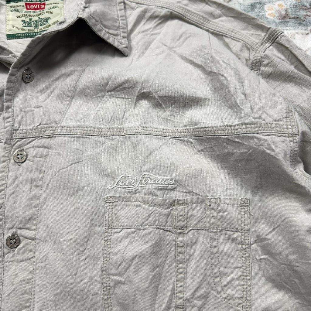 Levi's Light Gray Button-up Long-sleeved Shirt Size XL