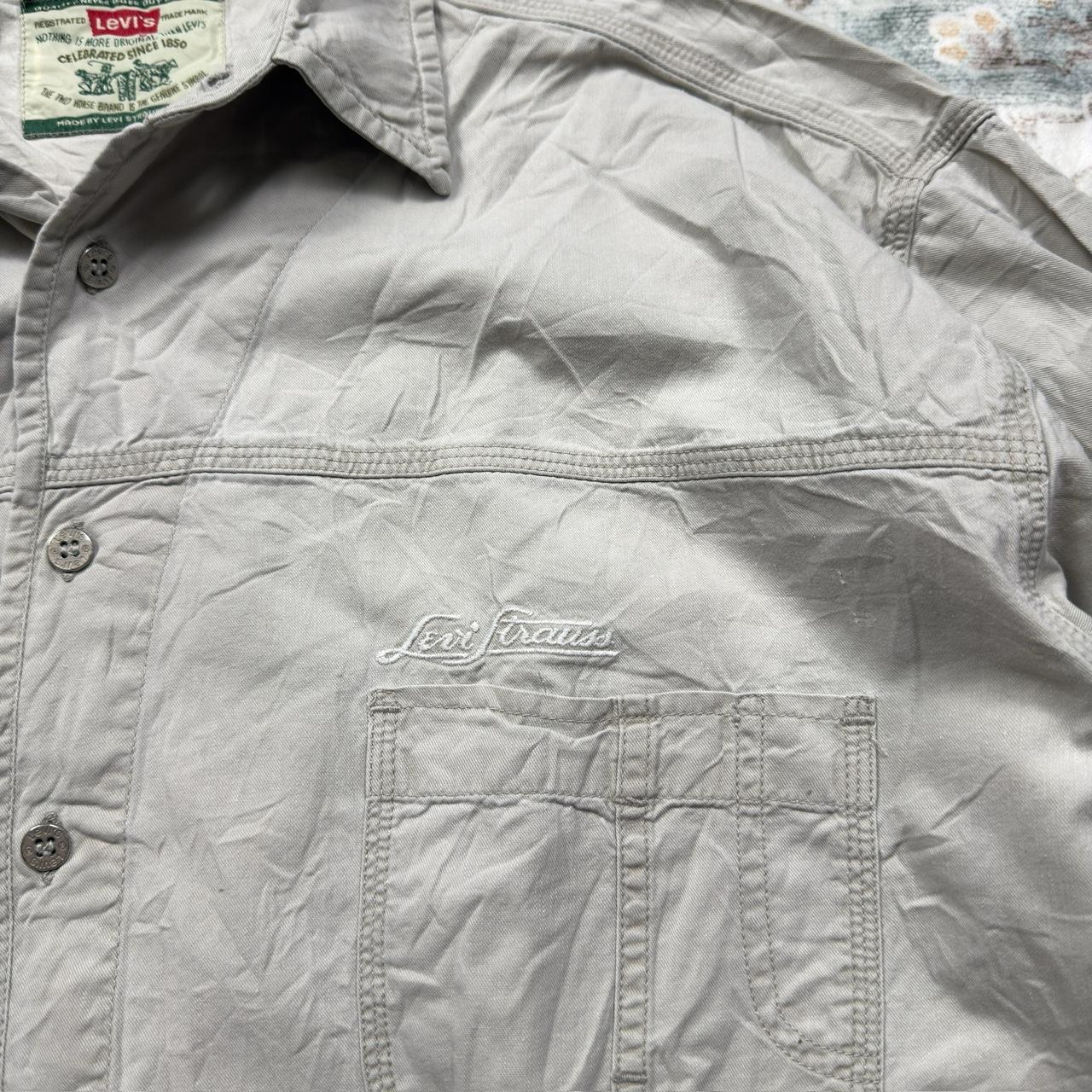 Levi's Light Gray Button-up Long-sleeved Shirt Size XL