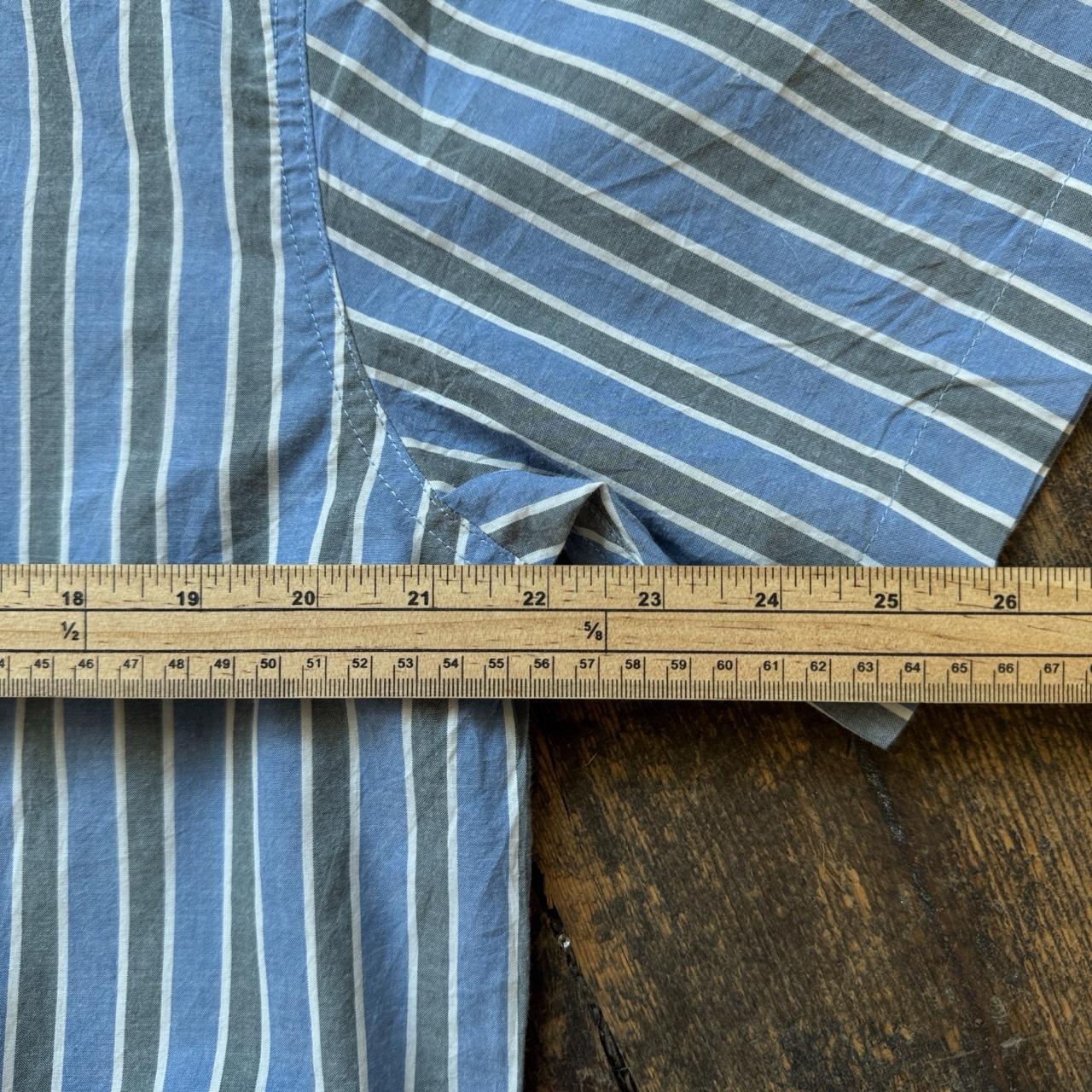 Levi's Strauss and Co Blue and Gray Striped Short-sleeved Button-up Shirt Size L