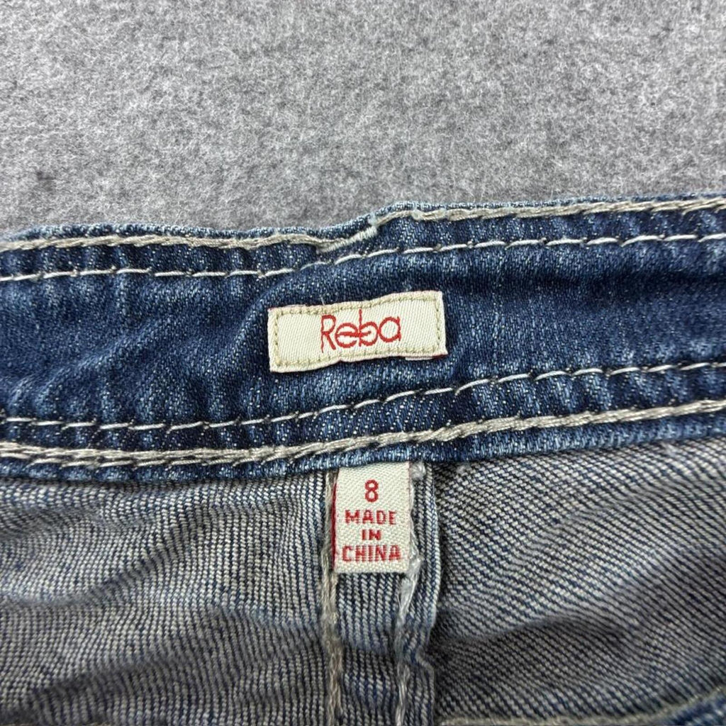 Reba Y2K low-waist straight leg jeans with leopard print detail #denim