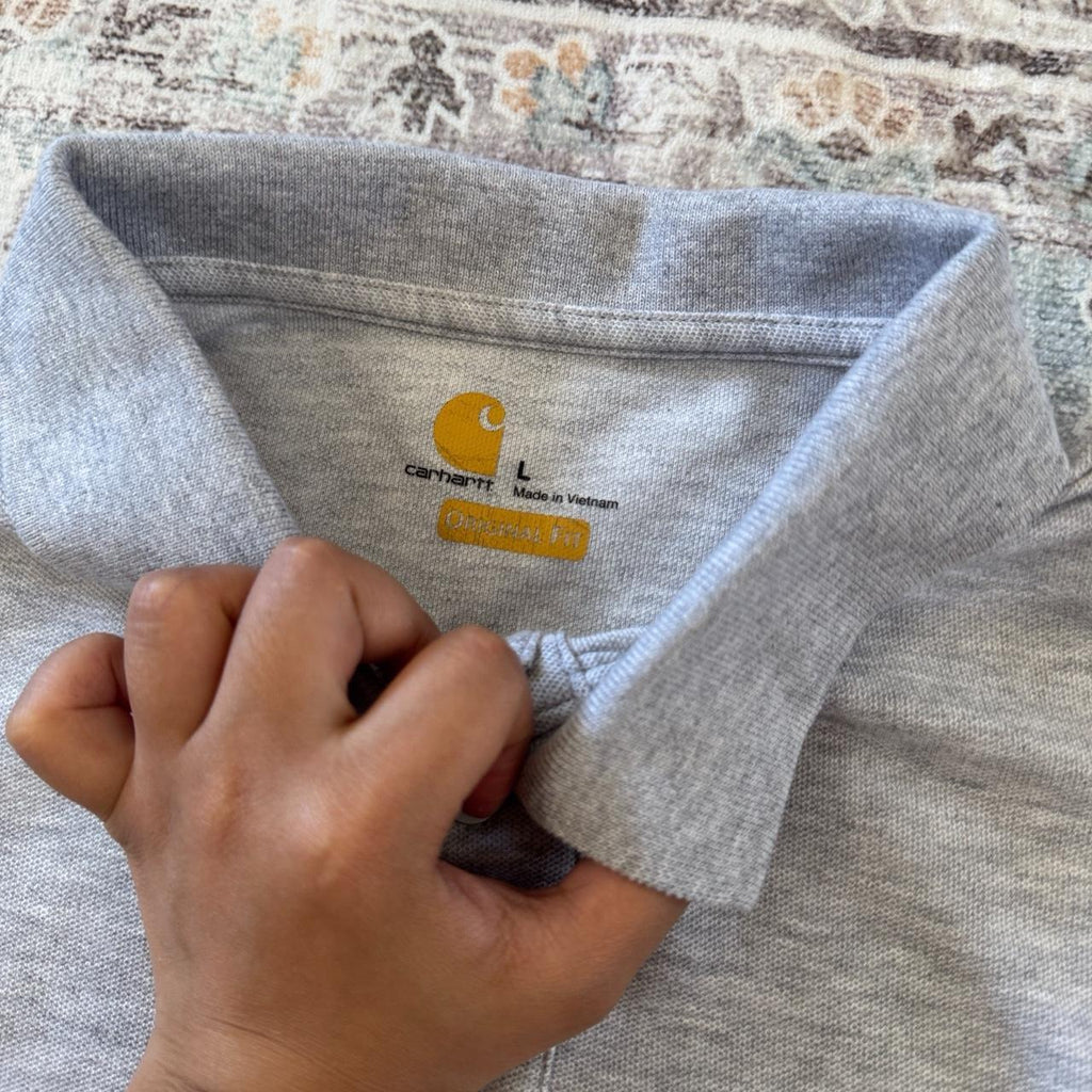 Carhartt Polo Shirt in Light Gray Size L
