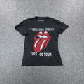 Black Rolling Stones 1975 US Tour T-shirt