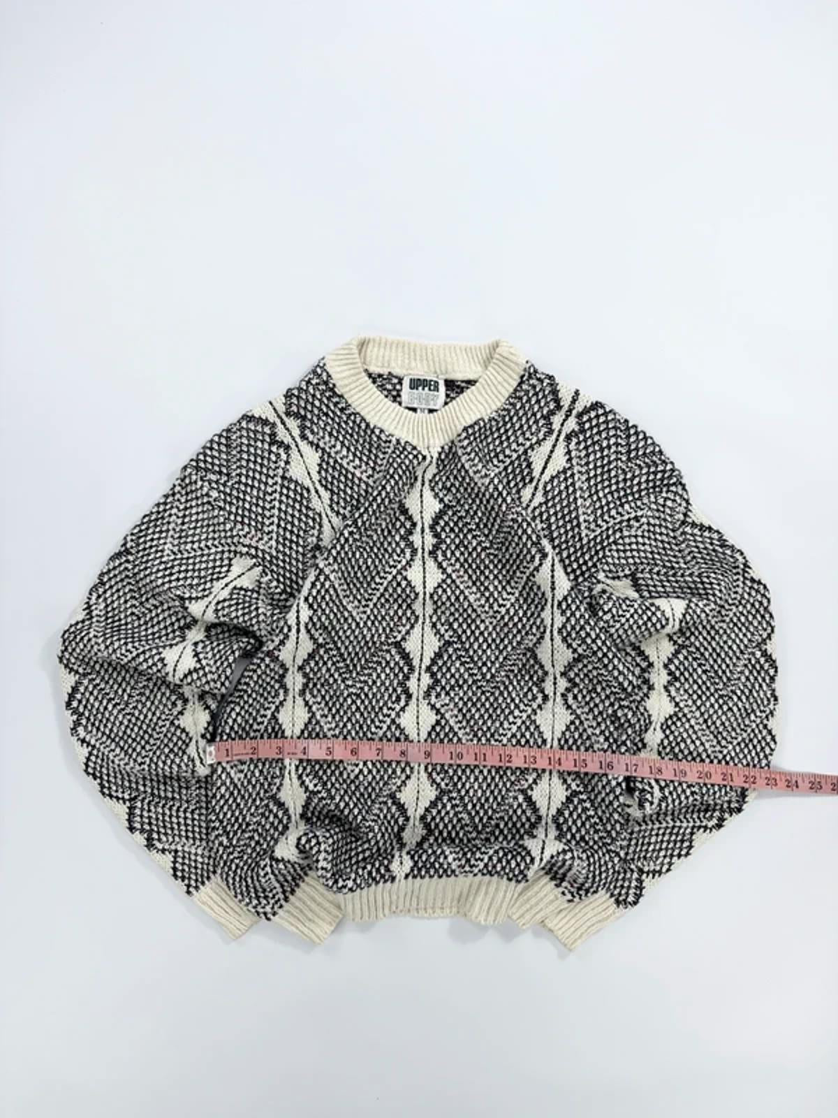 Vintage Upper Body Knit Jumper Cream Black Pattern
