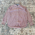 Tommy Hilfiger Red and White Striped Button-up Long-sleeved Shirt Size XL