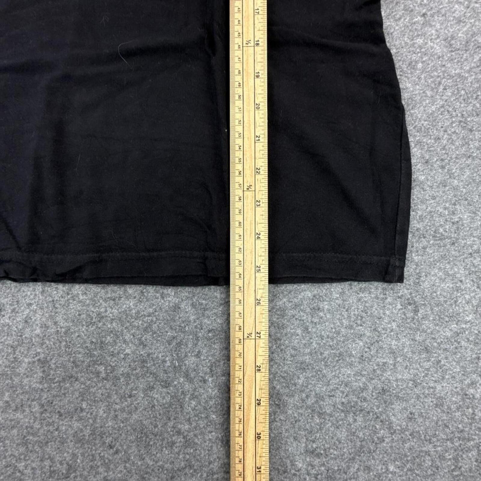 Black Dunks tee with multi-coloured graphics