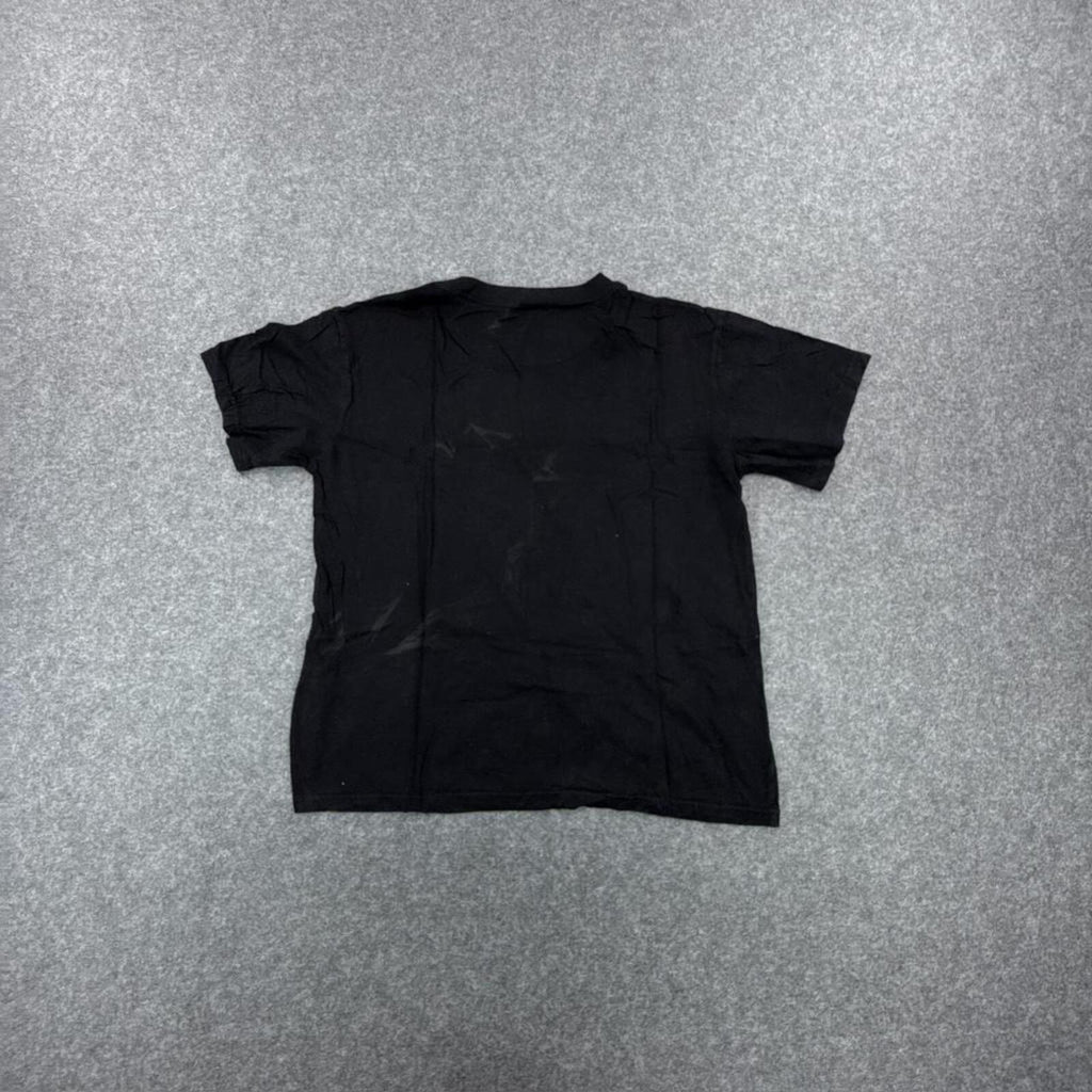 Black Dunks tee with multi-coloured graphics