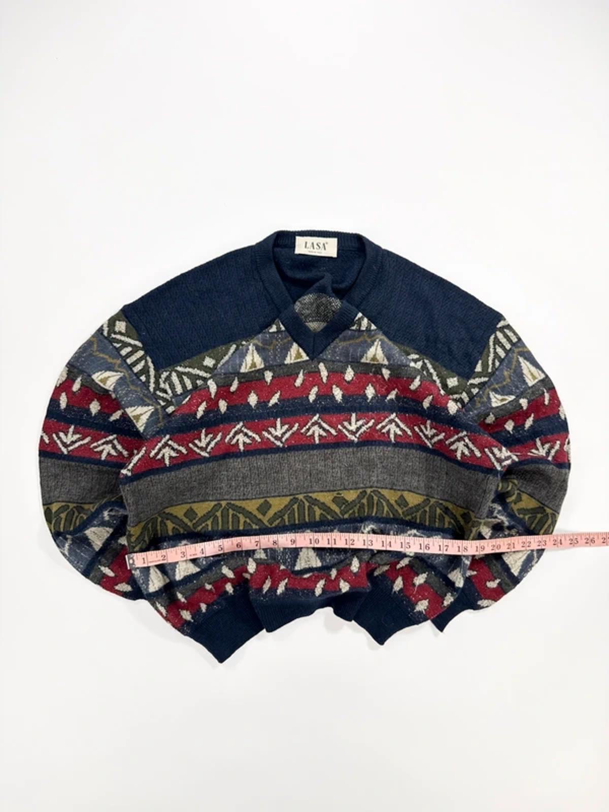 LASA Vintage Knit Jumper Navy Pattern