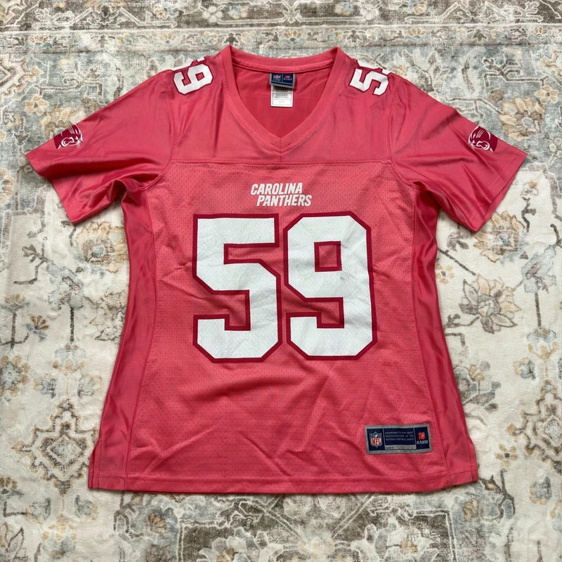 Reebok NFL Pink Carolina Panthers Kuechly Jersey Size S