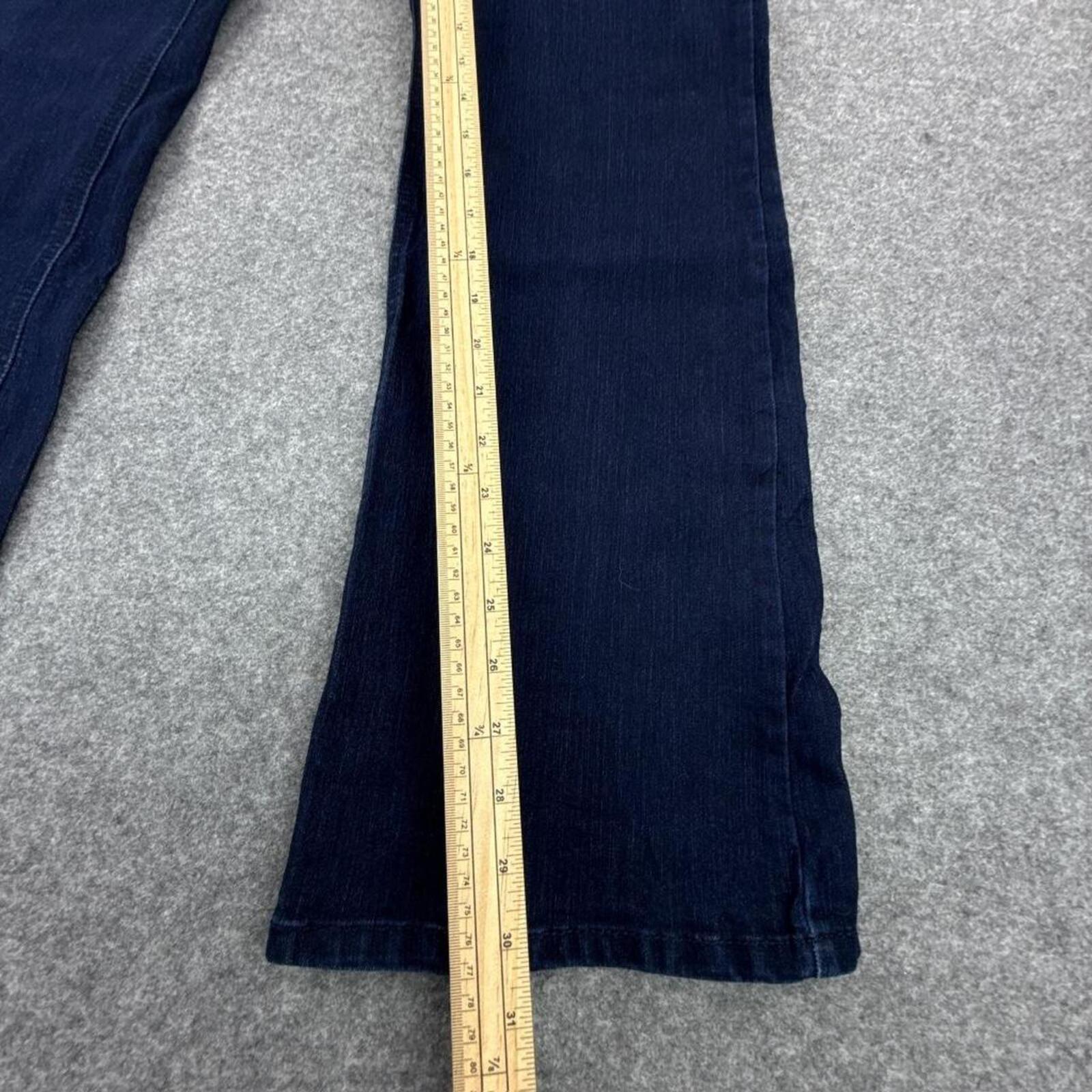 APT.9 dark wash Y2K low-waist bootcut jeans with silver embroidery details