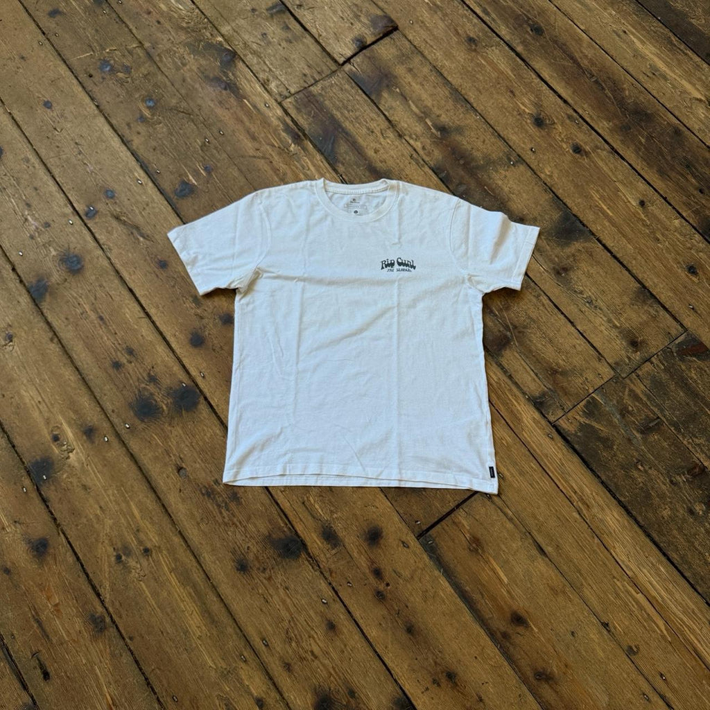 Rip Curl The Search White Graphic T-Shirt Standard Fit Size M