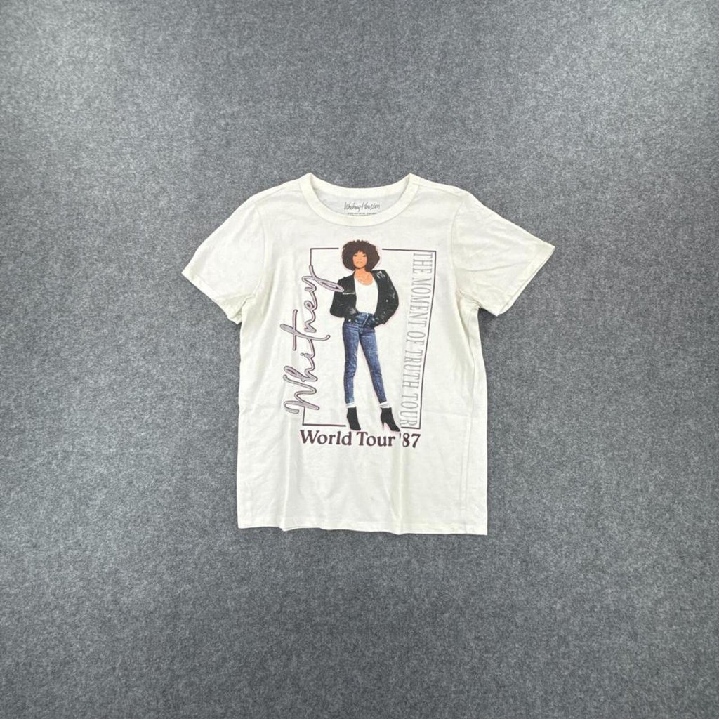 Whitney Houston World Tour 87 white cotton t-shirt