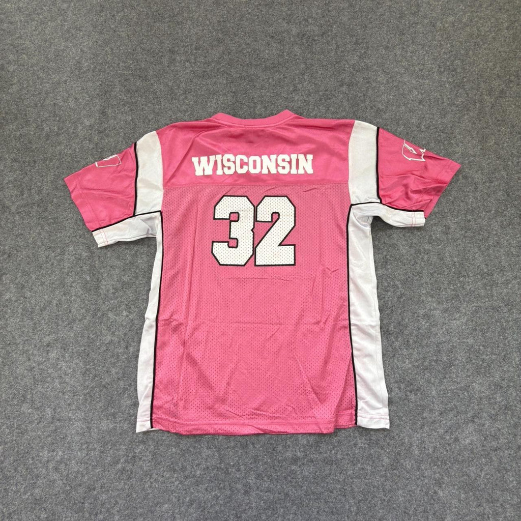 Pink and White Vintage 90s ‘Wisconsin’ NFL Jersey