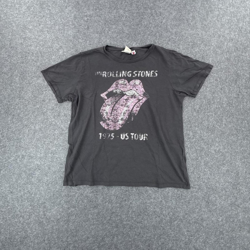 Rolling Stones 1975 US Tour black cotton tee
