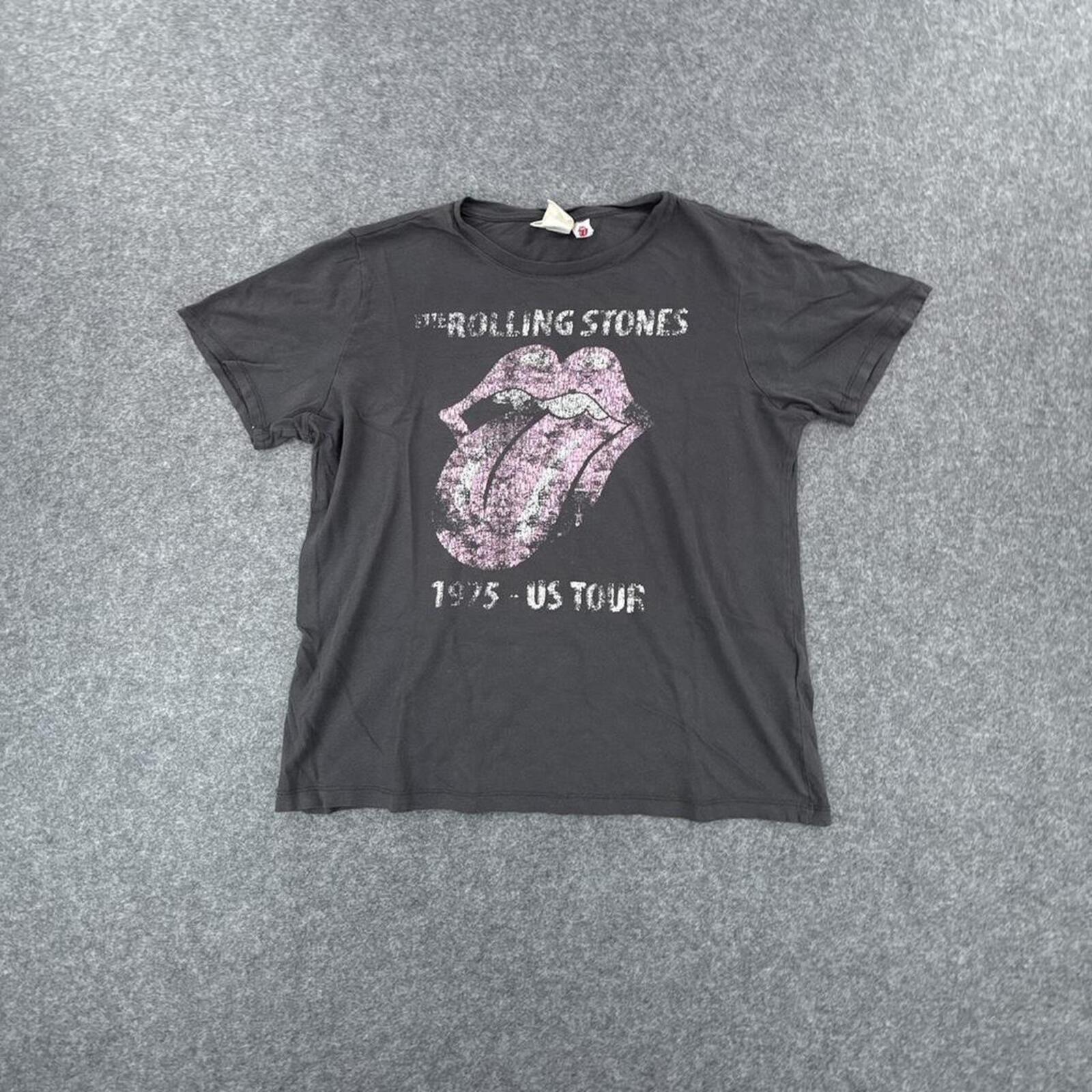 Rolling Stones 1975 US Tour black cotton tee