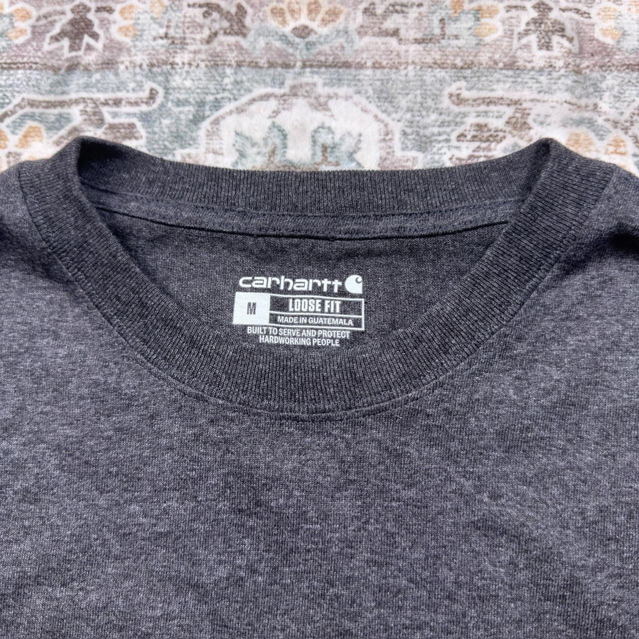Carhartt Loose Fit Black Long-sleeved Shirt with Orange Logo Size M