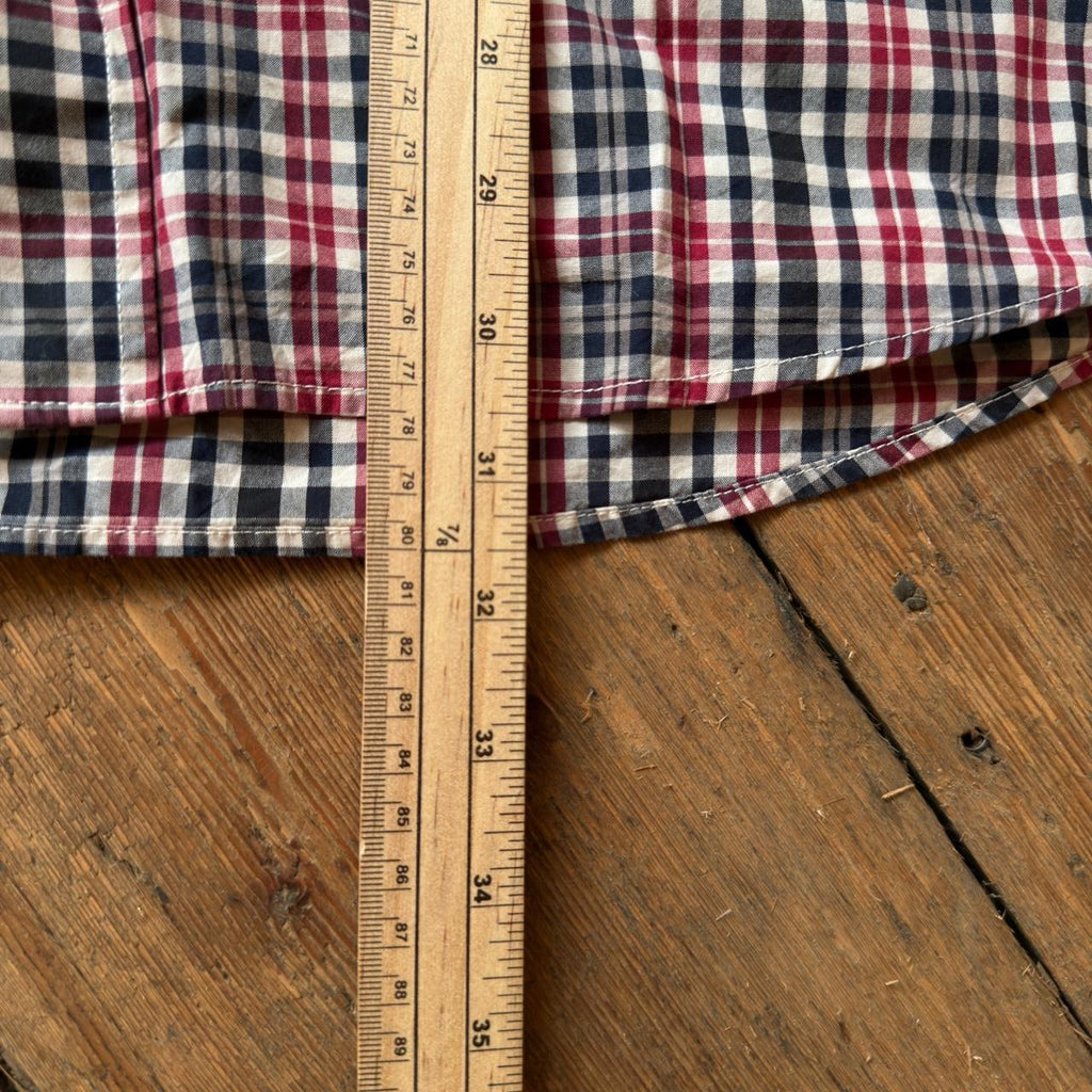 Pendleton Cotton Metro Shirt Red and Black Plaid Long Sleeve Shirt Size L