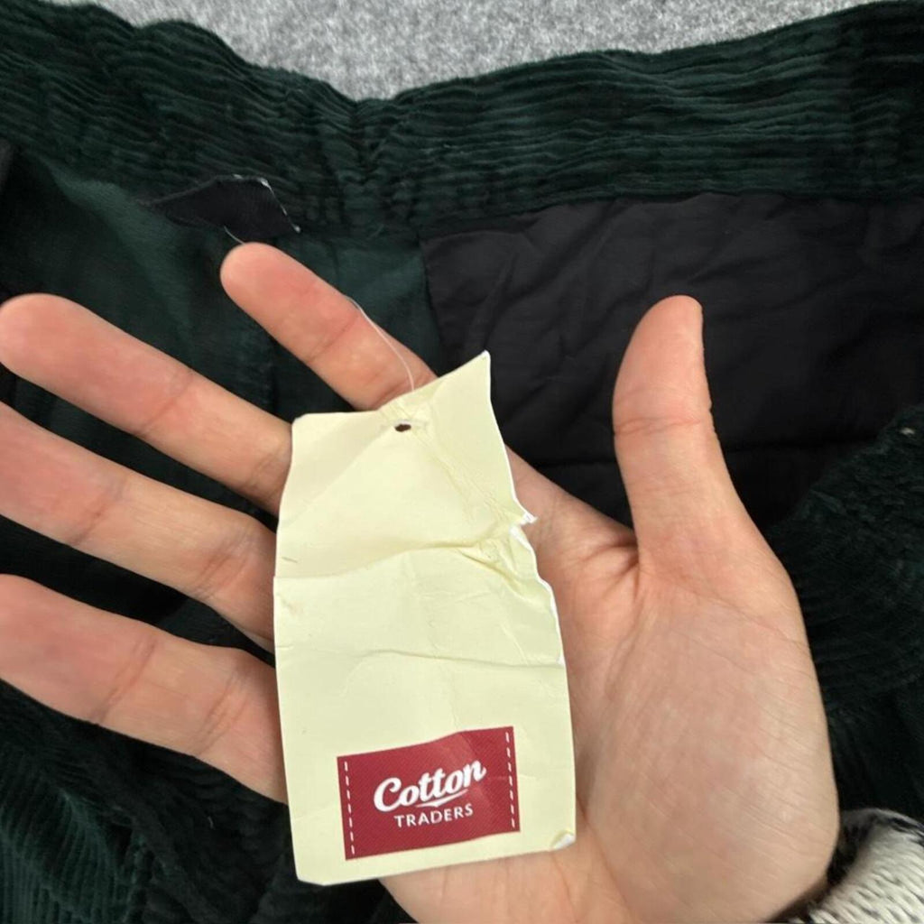 Emerald Green corduroy straight leg trousers