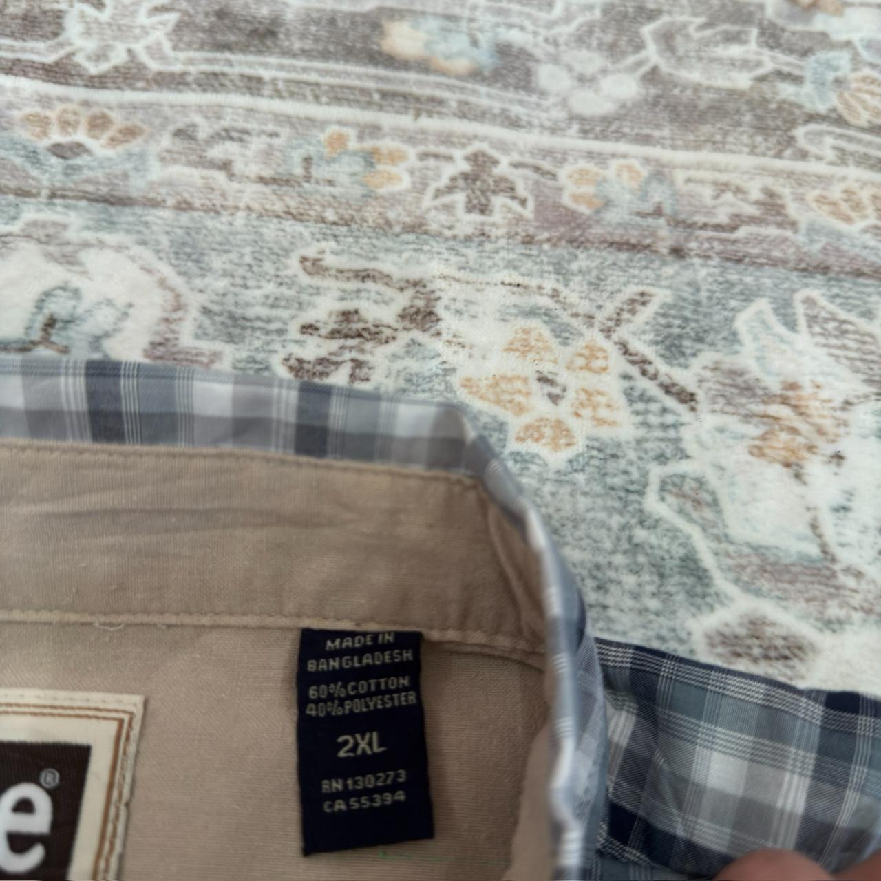 Lee Blue and Gray Plaid Button-up Shirt Size 2XL