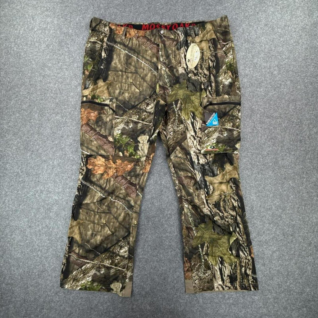 Realtree camo cargo pants with zipper pockets and adjustable waistband
