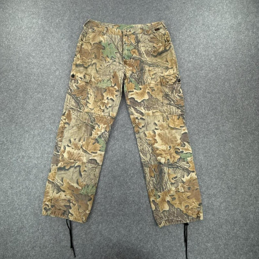 Walls 90s style camo cargo pants with adjustable ankle straps