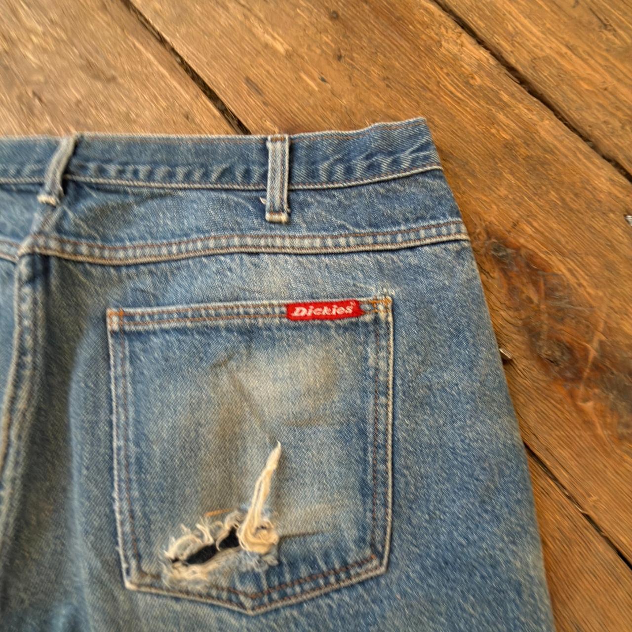Dickies Distressed Back Pocket Medium Wash Jeans W35