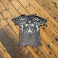 Affliction Cut-out Distressed Cross Graphic Tee in Gray Size S