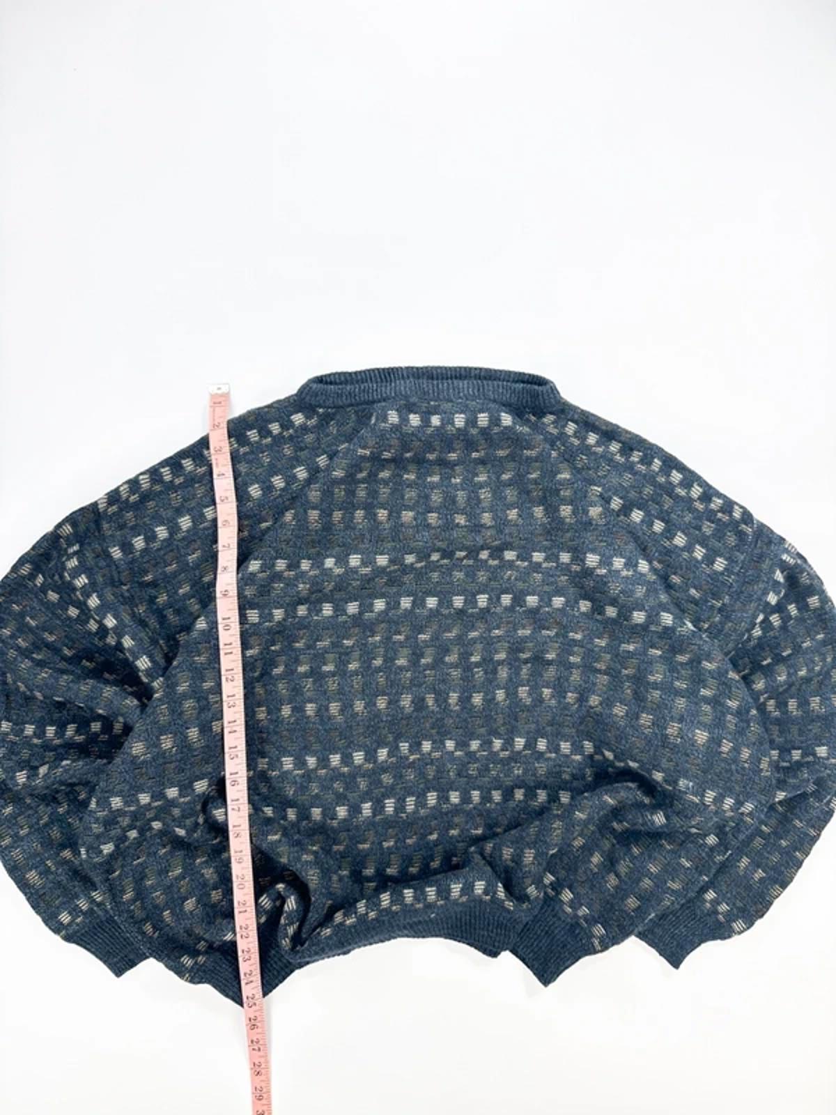 Farah Vintage Knit Sweater Blue Grey Pattern 3XL