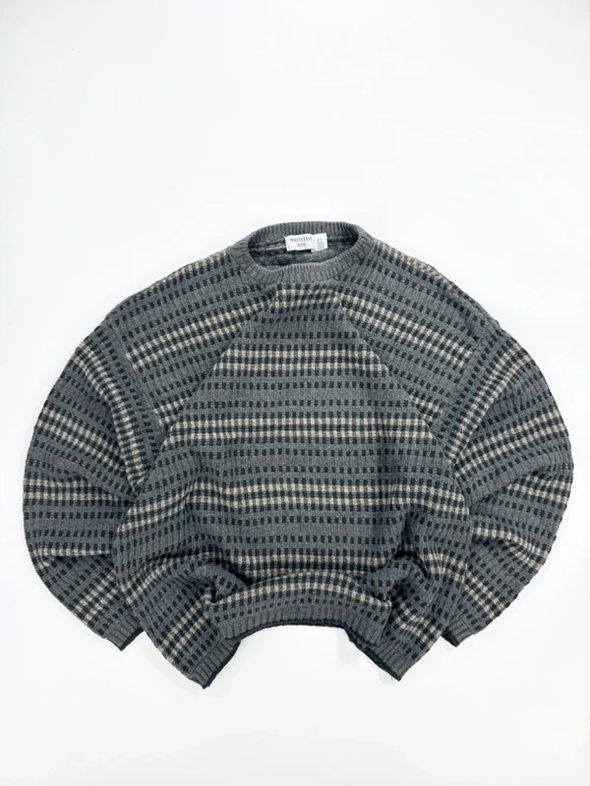 Whitefish Bay Vintage Knit Jumper Grey Check Pattern
