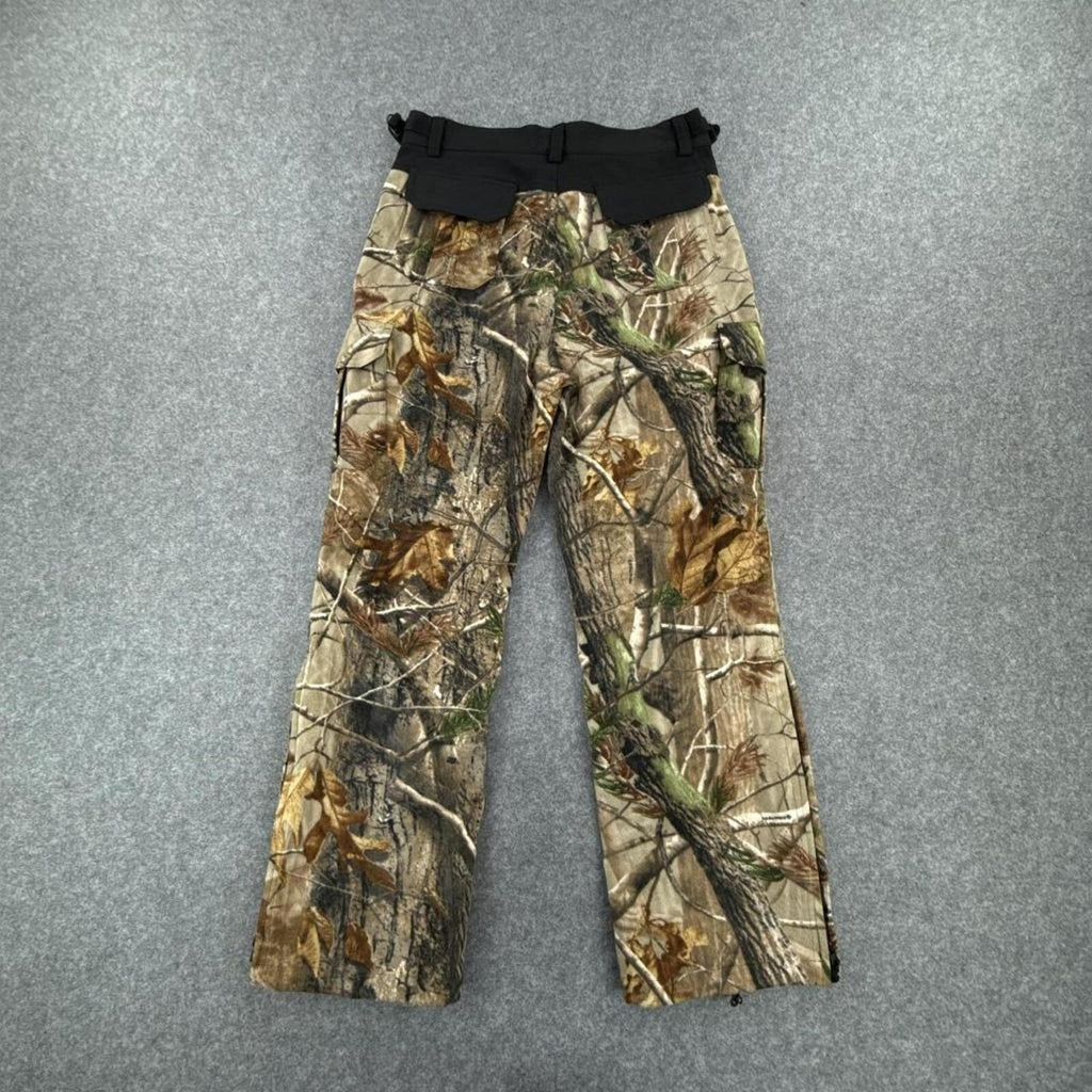 Camouflage cargo pants with adjustable waist