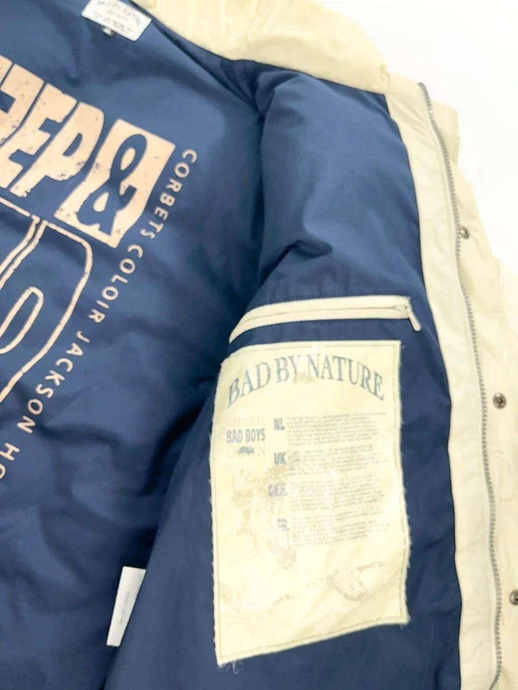 Bad Boys Vintage Puffer Jacket Cream