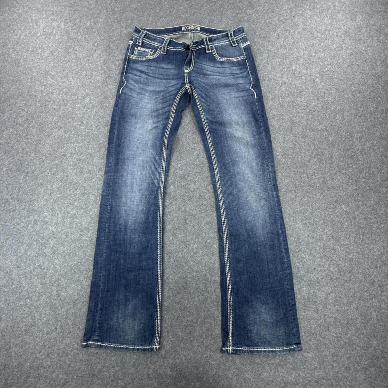 Blue Rock & Roll Cowgirl women's Y2K low-waist bootcut jeans #bootcutjeans