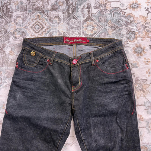 Apple Bottoms Women’s Y2K Red Gemstone Skinny Jeans W32 (1528)