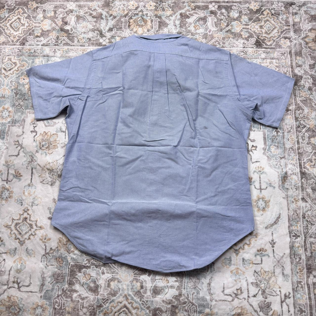 Ralph Lauren Classic Fit Short-sleeved Button-up Shirt in Light Blue Size L