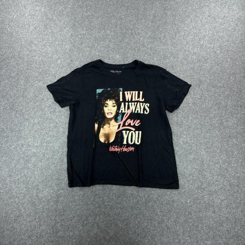 Black Whitney Houston I Will Always Love You cotton t-shirt
