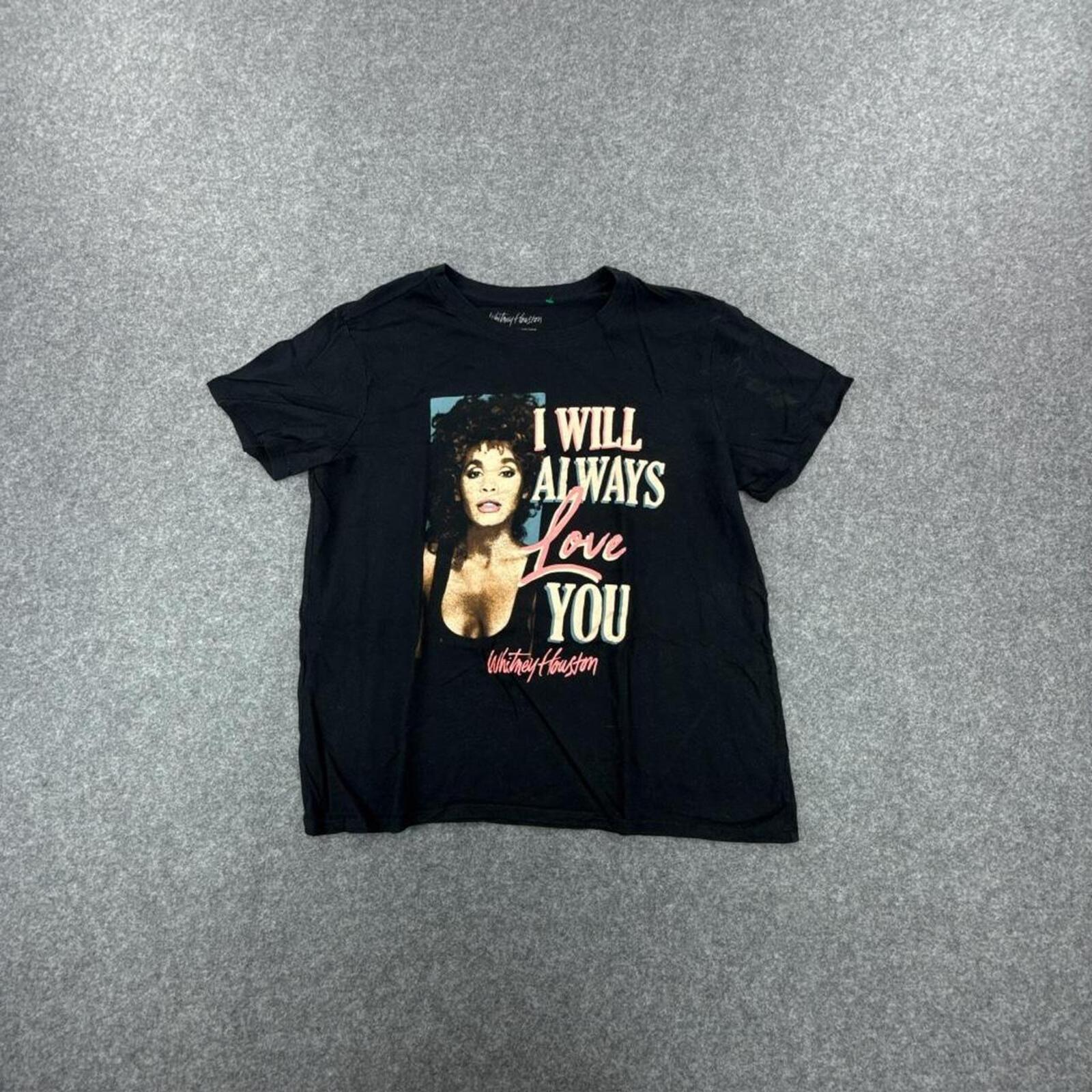 Black Whitney Houston I Will Always Love You cotton t-shirt