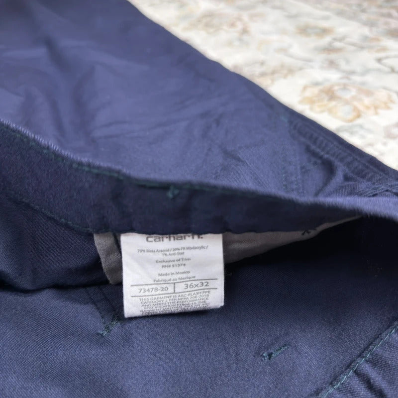 Carhartt Navy Blue Chino Trousers W36 L32
