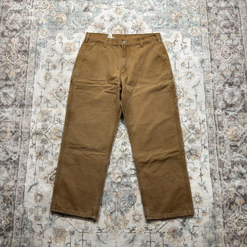 Carhartt Dungaree Fit Light Brown Carpenter Trousers W36 L30