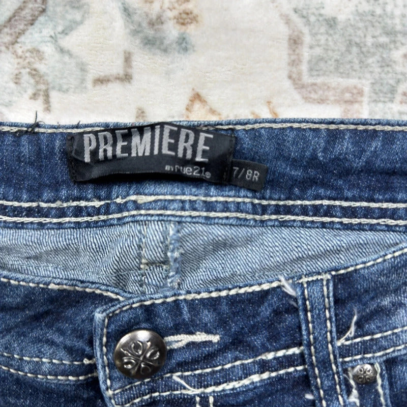 Premier Y2K Flared Jeans with Embroidery Design Size 7/8