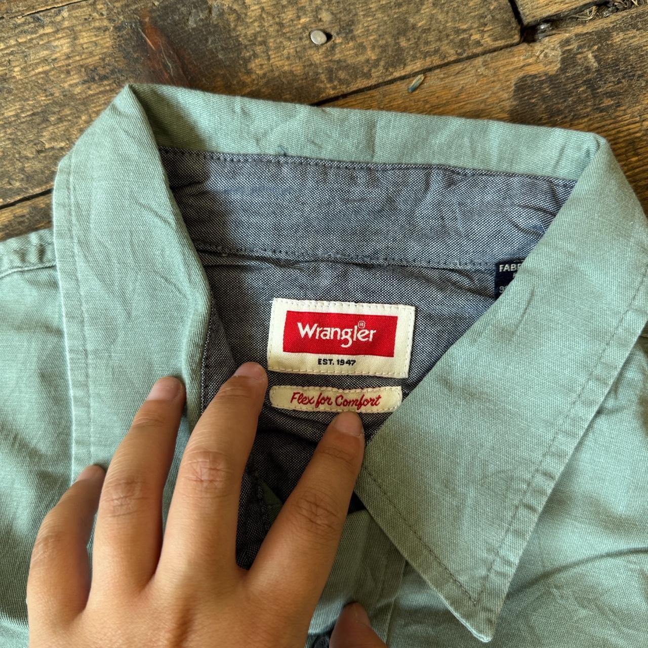Wrangler Mint Green Short-sleeved Button-up Shirt Size L