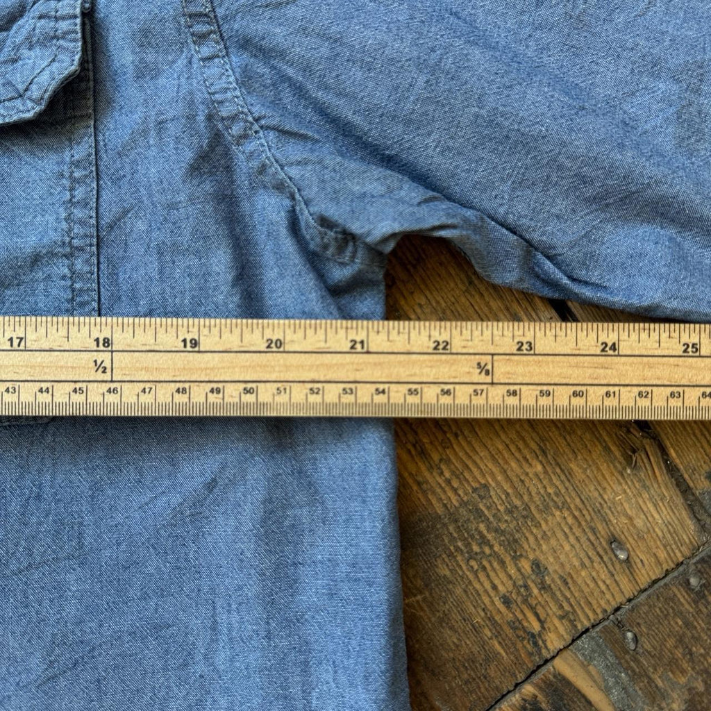 Wrangler Denim Blue Button-up Short with Front Pockets