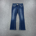 Faded Glory Y2K low-waist bootcut jeans with silver embroidery back pockets