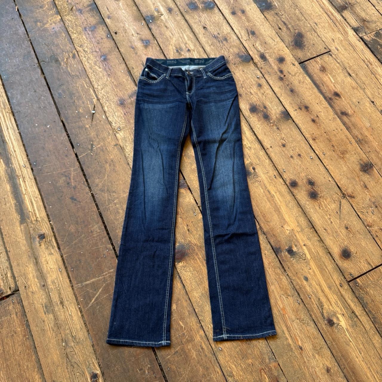 Shiloh Dark Wash Y2K Bootcut Jeans with Embroidered Back Pockets W27