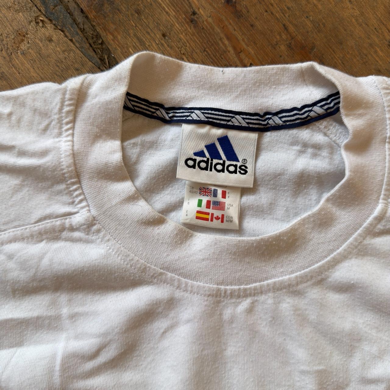 Adidas White Cotton T-Shirt Size M