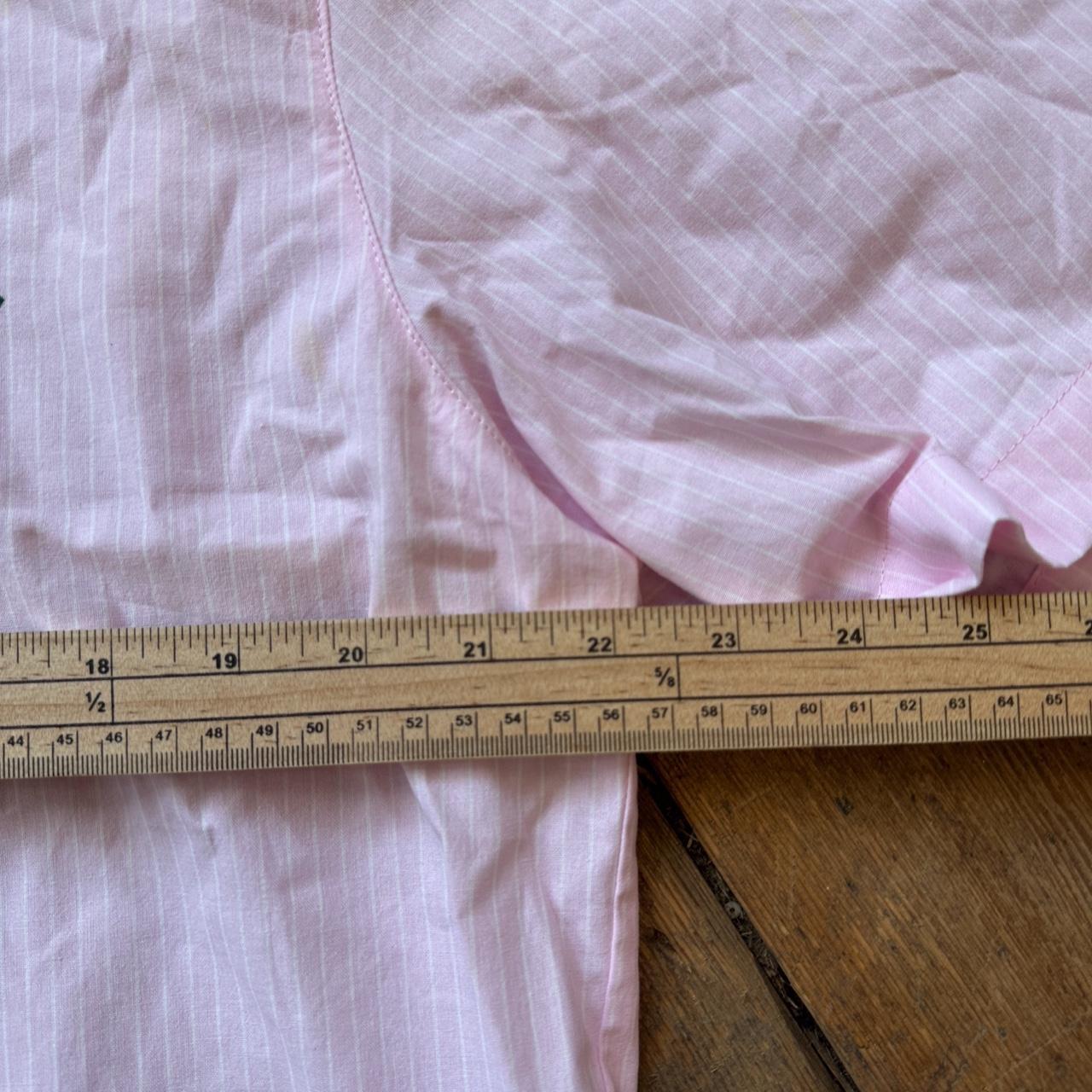 Zara Fleurs Joujours Button-up Shirt in Pink with Green Embroidery Size M