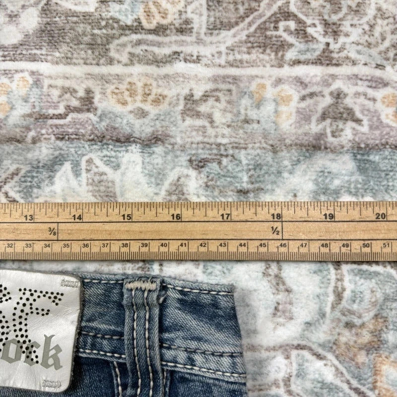 Be Rock Y2K Light Wash Skinny Jeans with Embroidered Pockets