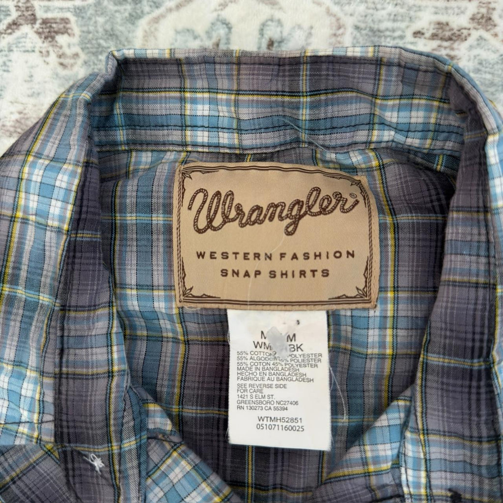 Wrangler Western Fashion Snap Shirts Button-up Short-sleeved Shirt Size M