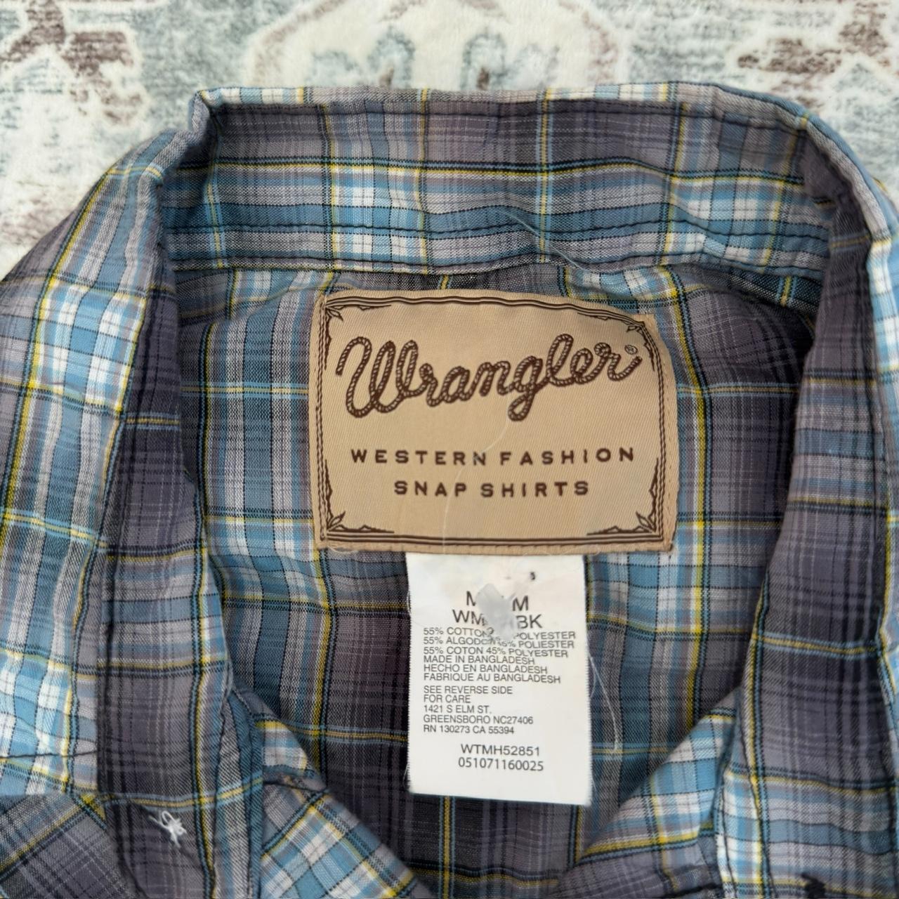 Wrangler Western Fashion Snap Shirts Button-up Short-sleeved Shirt Size M