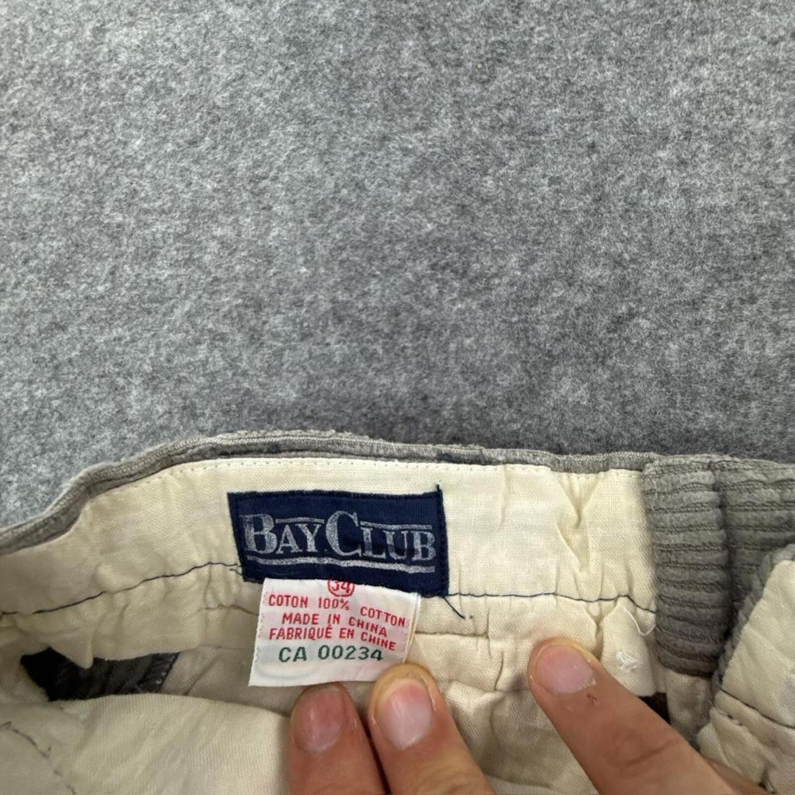 Grey corduroy Bay Club pants #90s